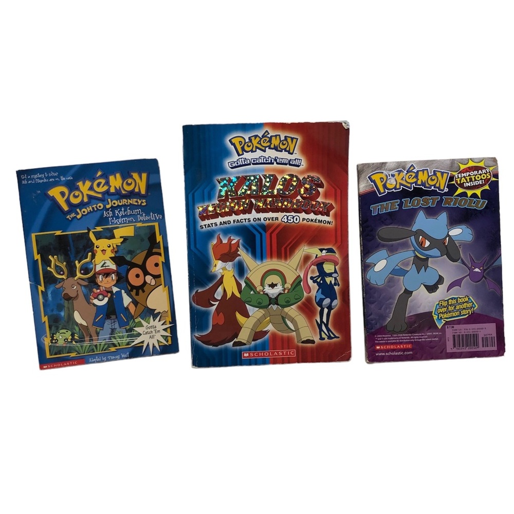 Pokémon Books :Region Handbook, 2 stories in one book with tattoos , Ash Ketchum